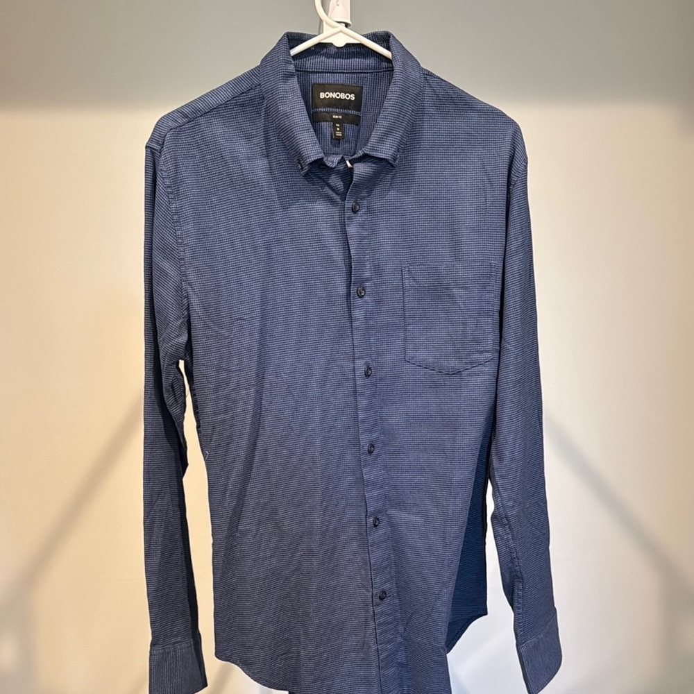 Bonobos Blue Casual Button Down Shirt slim fit